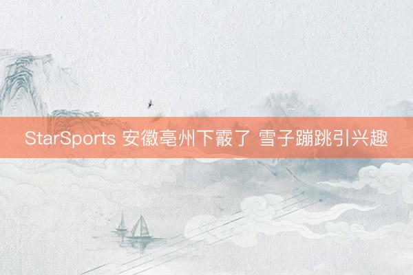 StarSports 安徽亳州下霰了 雪子蹦跳引兴趣