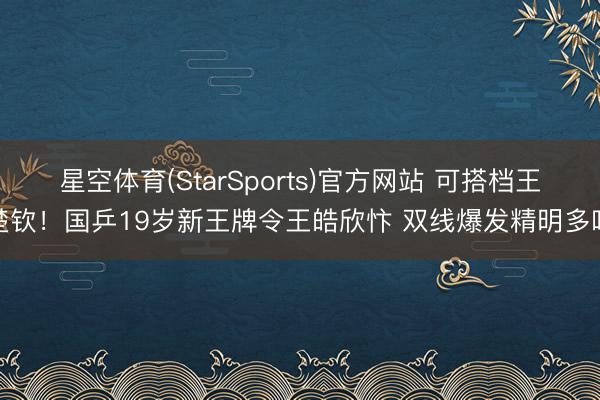 星空体育(StarSports)官方网站 可搭档王楚钦!国乒19岁新王牌令王皓欣忭 双线爆发精明多哈