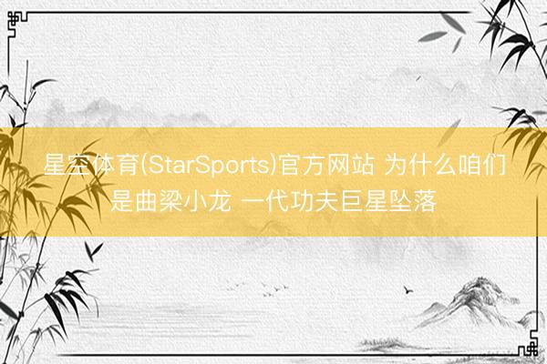 星空体育(StarSports)官方网站 为什么咱们是曲梁小龙 一代功夫巨星坠落