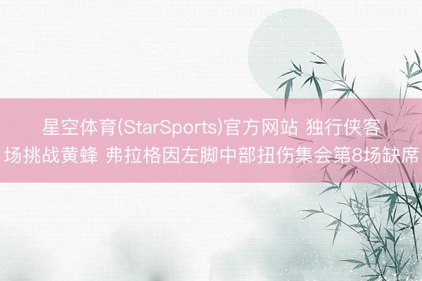 星空体育(StarSports)官方网站 独行侠客场挑战黄蜂 弗拉格因左脚中部扭伤集会第8场缺席
