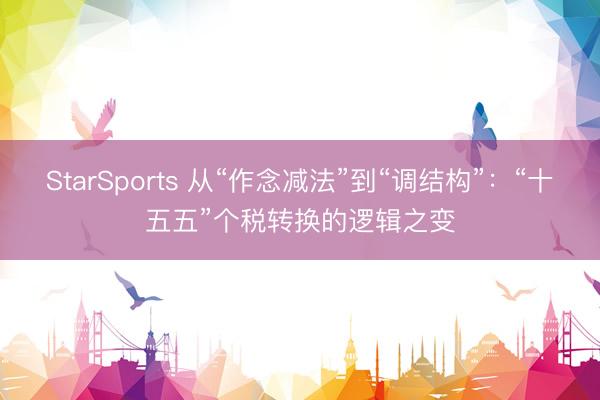 StarSports 从“作念减法”到“调结构”：“十五五”个税转换的逻辑之变