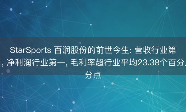 StarSports 百润股份的前世今生: 营收行业第二， 净利润行业第一， 毛利率超行业平均23.38个百分点